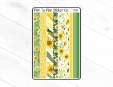 7058~~Sunflower Washi Planner Stickers.
