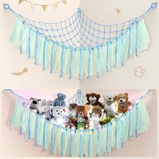 Teddy Hammock with  NO LED Light, Boho Decor Plush Toy Storage Net, Teddy Bear 