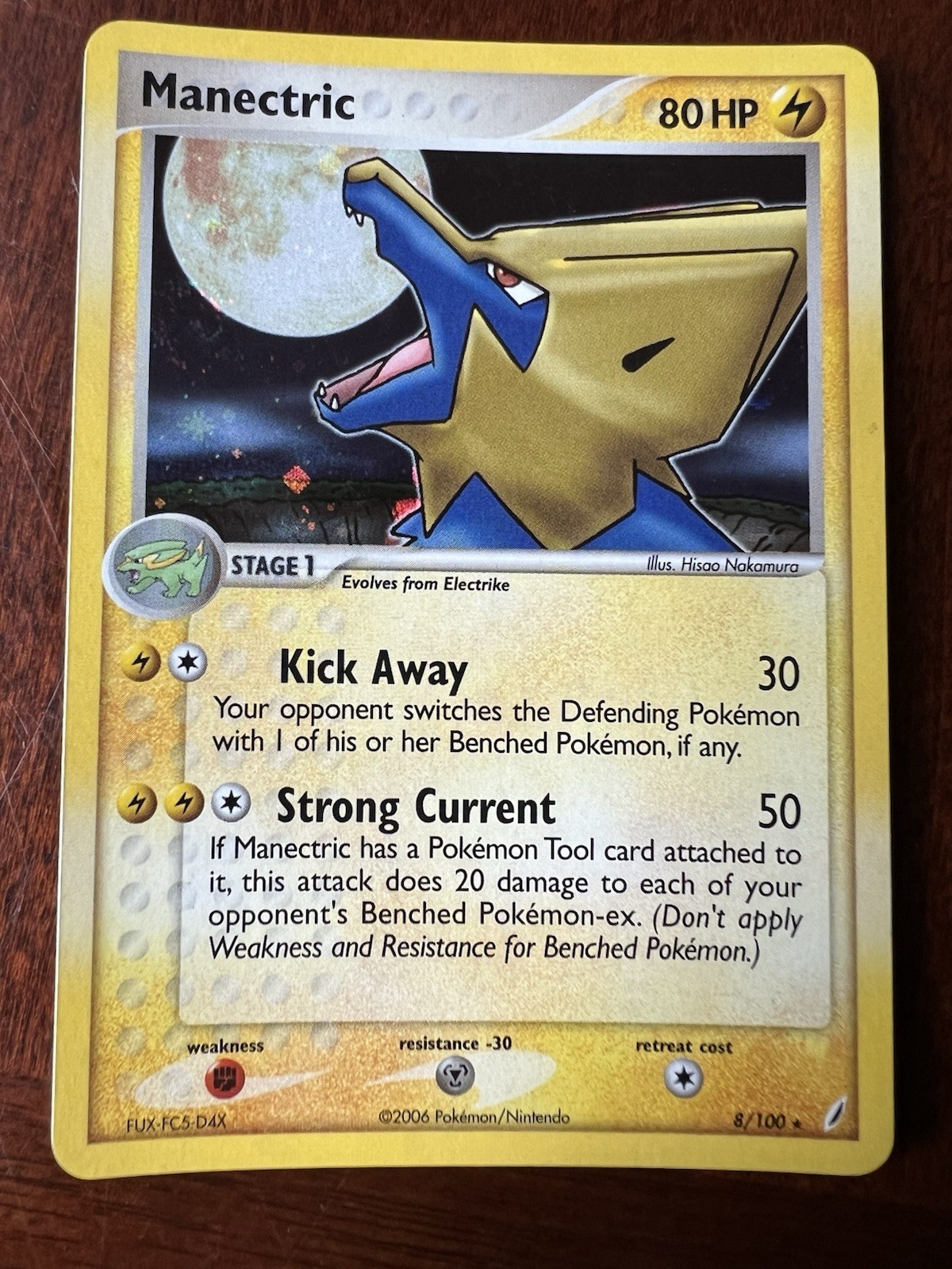 Pokemon Card - Manectric 8/100 - EX Crystal Guardians 2006 - Holo 