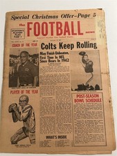 1967 Football News AFL NFL BALTIMORE Colts JOHNNY UNITAS Undefeated 10-0-2 SHULA