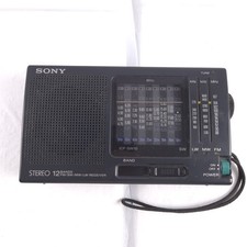 Sony ICF-SW10 Portable 12 Band SW/MW/LW/FM Stereo Receiver Shortwave Radio Works