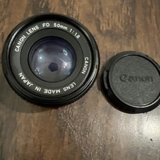 Canon Lens FD 50mm 1:1.8 with Lens Covers