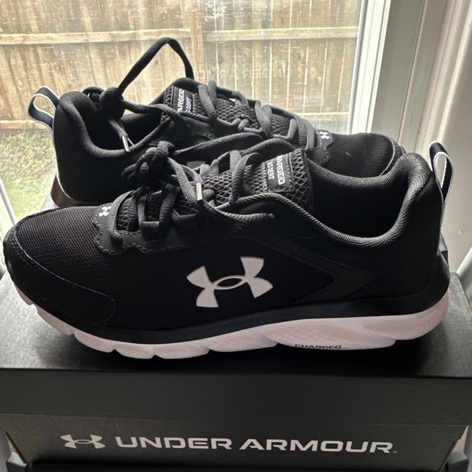 Under Armour Charged Assert 9 Black White Women's Athletic S