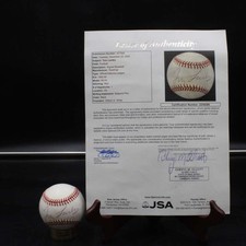 Tom Landry Signed Rawlings ONL Baseball Cowboys Autograph Auto JSA LOA ZJ21843