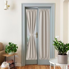 French Door Curtains - Privacy Blackout 26 X 72 Inch Thermal Insulated Curtai...