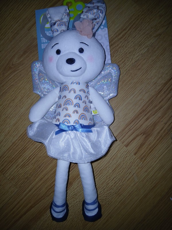 Go by Goldbug Plush Bunny Doll Rattle Toy Crinkle Wings Chime Sound NEW