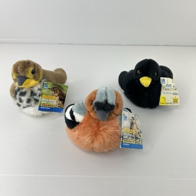 Wild Republic RSPB Vogel Stofftier Set Buchfink Singdrossel Amsel alle Etiketten