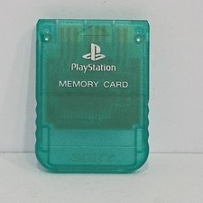 Playstation 1 Memory Card Clear Green PS1 SCPH-1020