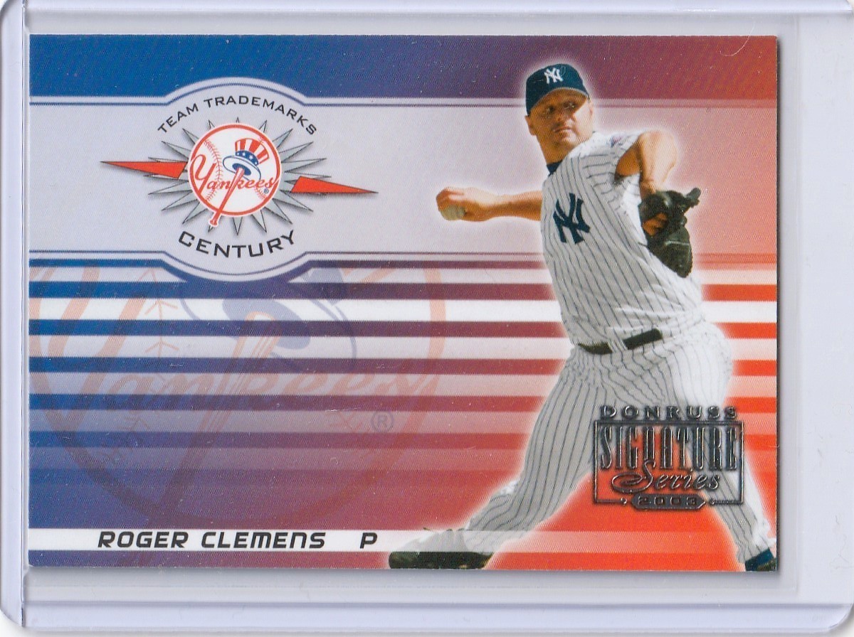 2003 Donruss Signature Series Team Trademarks Century 74/100 Roger Clemens