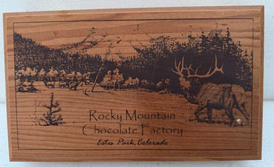 Rocky Mountain Chocolate Factory Wooden Box 10.5x6.25x1.5
