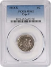 1913-S Buffalo Nickel Type 2 MS62 PCGS