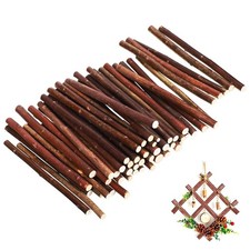 Natural Wood Craft Sticks 50 PCS 6 Inch Long 0.2 Inch Diameter Twigs Log