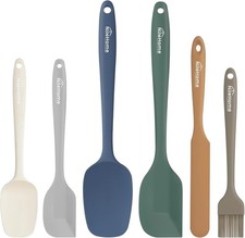Silicone Spatula Set 6 Pieces Food Grade Kitchen Utensils with Silicone Brus