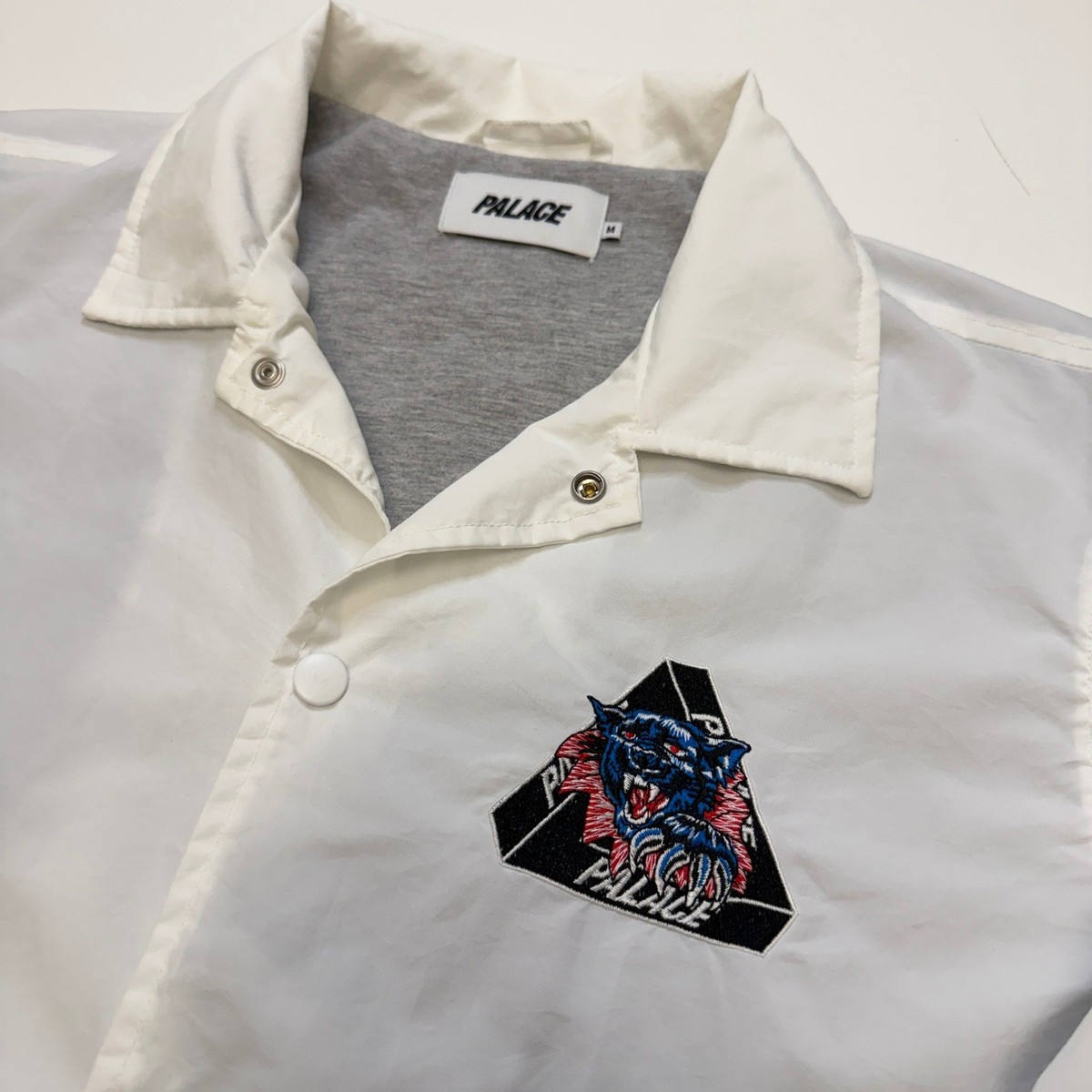 Palace Tri Panther Nylon Coaches Jacket White Mens Medium 
