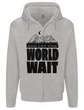 Mountain World Wait Hiking Trekking Walking Mens Zip Up Hoodie
