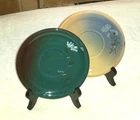 Rookwood pottery two tea plates, G. Young & H. Wilcox, 1886, @5", exc. condition
