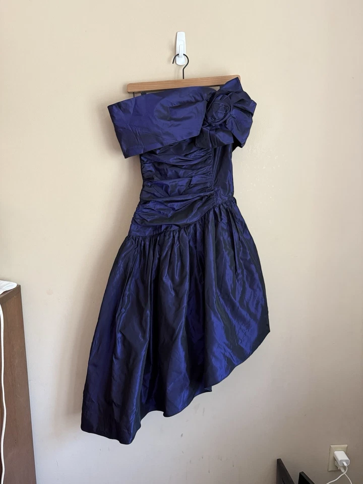 Vestido de graduación Gunne Sax vintage Jessica McClintock años 80 fiesta talla 4 6 sin tirantes Foto 2 de 4