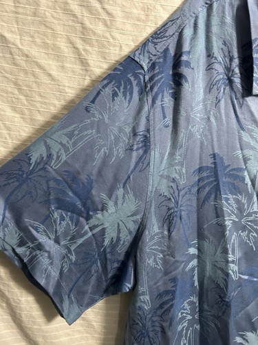 Tommy Bahama Relax Floral Hawaii Seide Knopfleiste Hemd Herren Blau Tropical XXXL - Bild 2 von 7