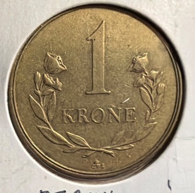 1957(h) CS Greenland 1 Krone Aluminum-Bronze Coin-27.3MM-KM#10-MINTAGE=100,209