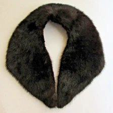 Genuine Fur Pelt Animal Collar Detatched, Satin Lined Mink? Brown Fur