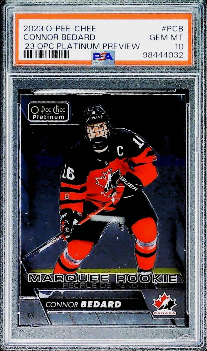 2023-24 OPC Platinum Preview Connor Bedard Blackhawks #PCB PSA 10 Gem Mint