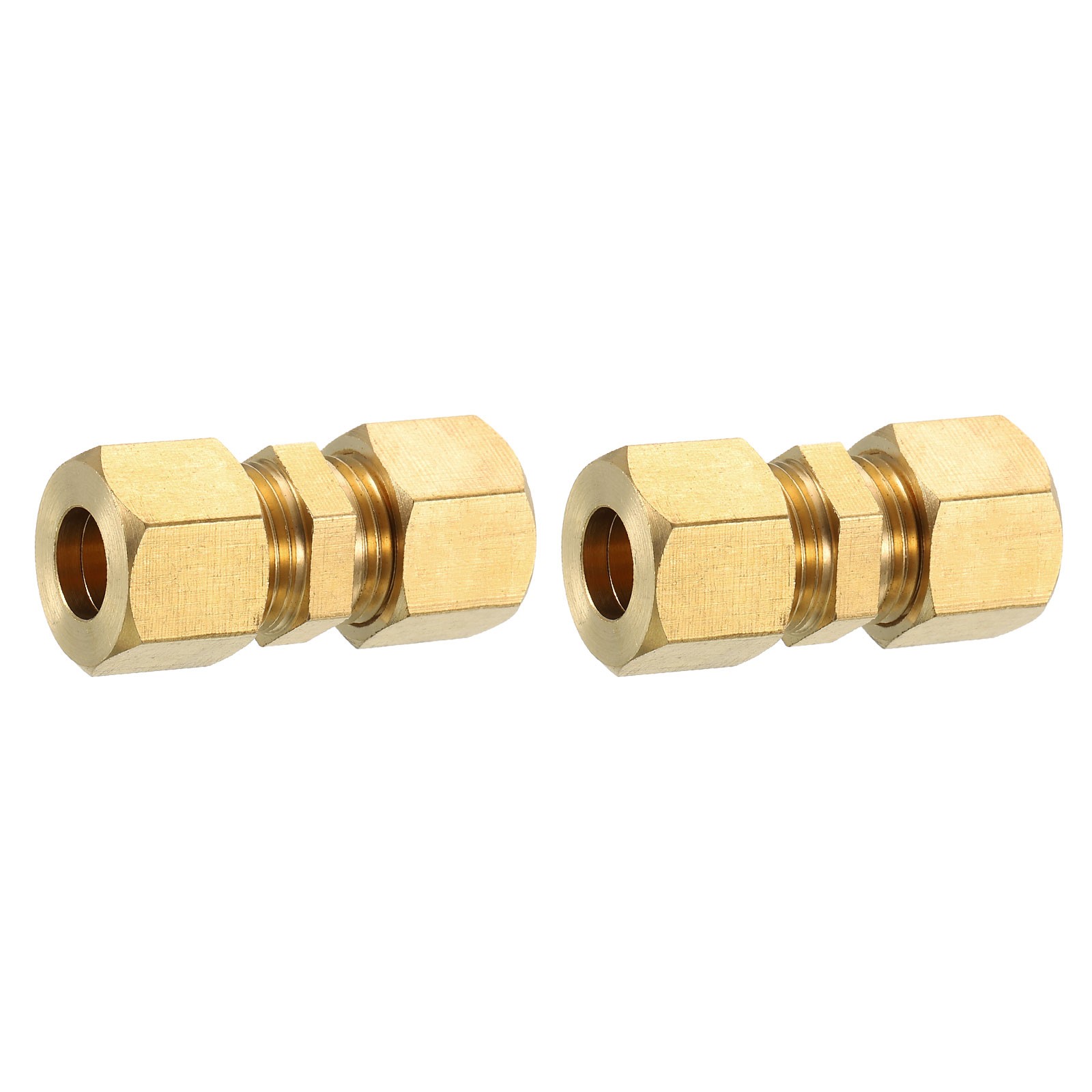 2Pcs Brass Compression Tube Fitting 10mm Tube OD Connector Union