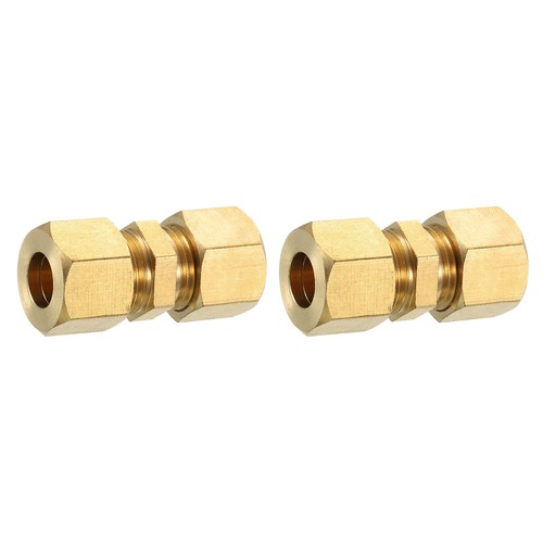 2Pcs Brass Compression Tube Fitting 10mm Tube OD Connector Union