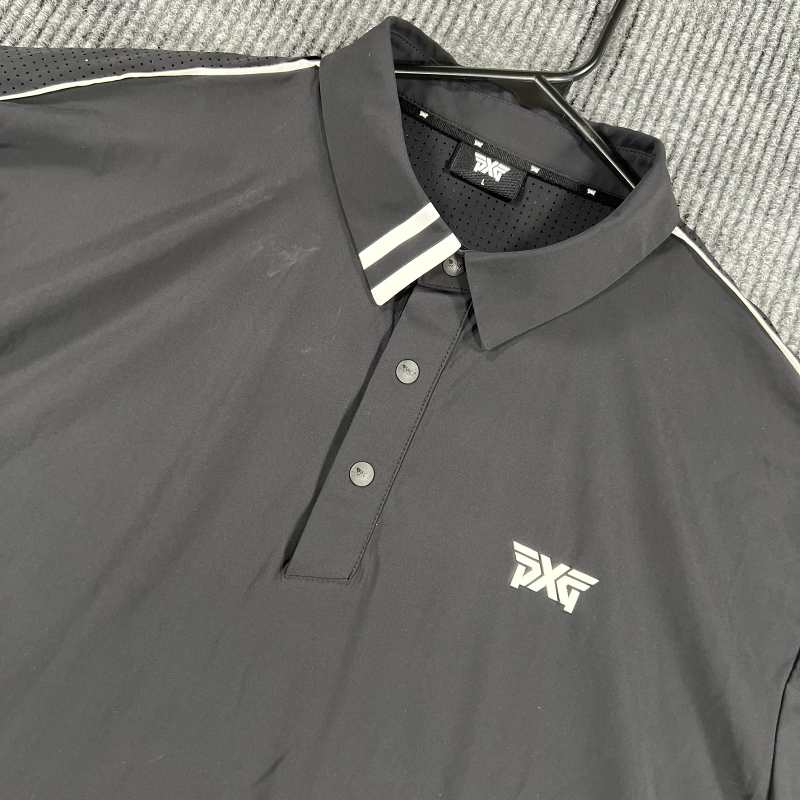 PXG Polo Shirt Mens Large Black Short Sleeve Performance Casual Outdoor Golf
