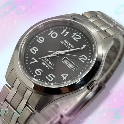 [NEAR MINT] Montre Homme Ricoh Atranta 697004 Solar Day Date Japon - Photo 1/4