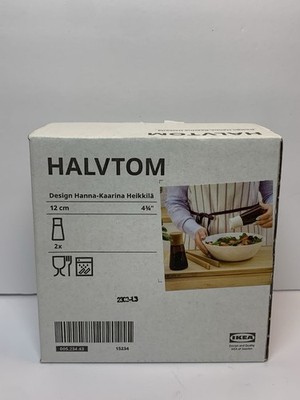 Ikea HALVTOM Glass Salt & Pepper Shakers, Spice Bottles 4¾'' ~ NEW in Box