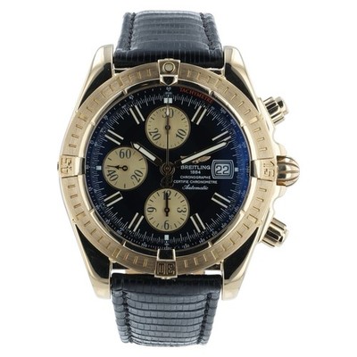 Breitling Chronomat 18k Gold Black Dial 44mm Automatic Mens Watch K13356