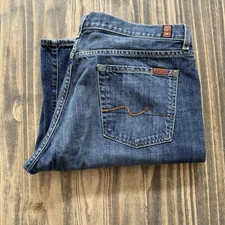 7 For All Mankind Bootcut Denim Jeans Men’s Size 40 X 34 Blue Made in USA