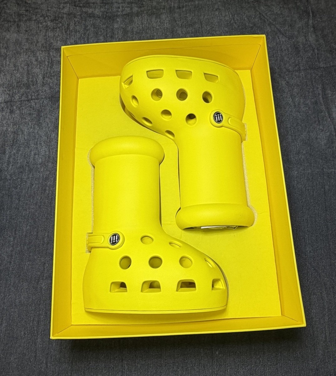 MSCHF X CROCS BIG YELLOW BOOTS CROCS SIZE 6 NEW WITH BOX | eBay
