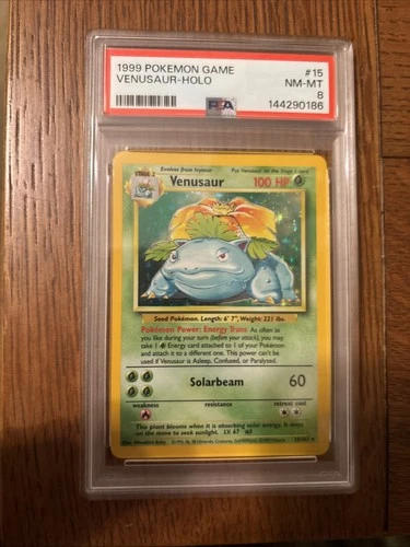 1999 Pokemon—Venusaur #15 Base Set—Rare Holo PSA 8