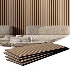 Uimoso 4 Pack Wood Slat Acoustic Panels 23.6 x 47.2 inch Modern Decor Light Oak