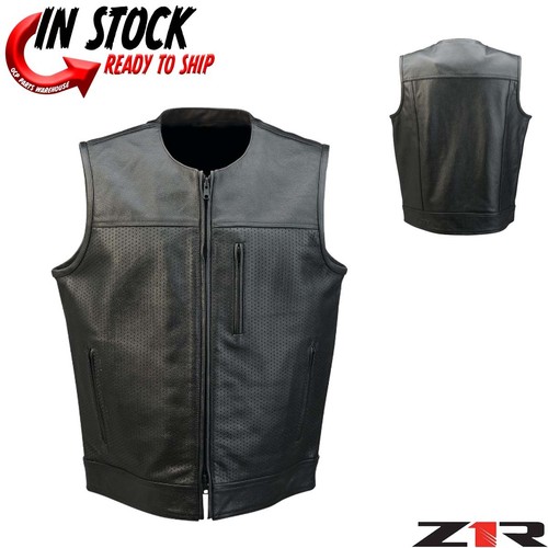 NEW! Z1R PATRIOT PERFORATED LEATHER MOTORCYCLE VEST - PICK SIZE