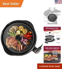 Quick Heat 11" Indoor Nonstick Grill - Cool Touch & Low-Fat Cooking Made Easy