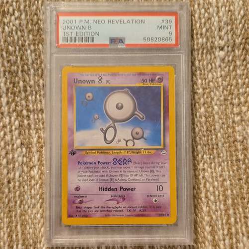 Unown [B] (1st Edition) graded PSA 9 for sale on eBay