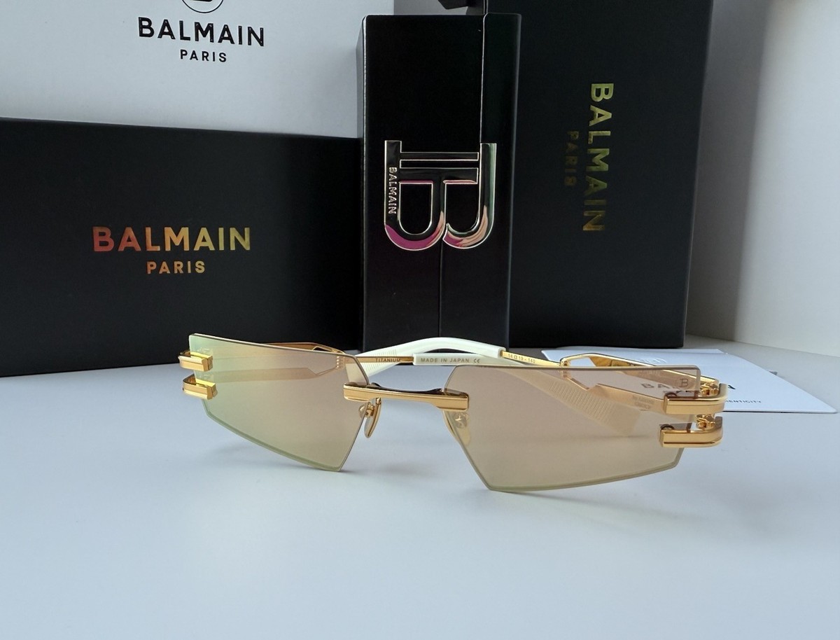 BALMAIN FIXE BPS-123-D GLD-BNE Gold Bone Mirror Rimless  display picture 3
