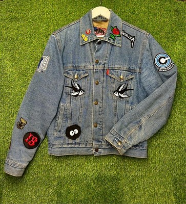 Jeansjacke/ Unisex/ Small/ Gefüttert/ Customized/ Patches/ 1 of 1 - Einzelstück