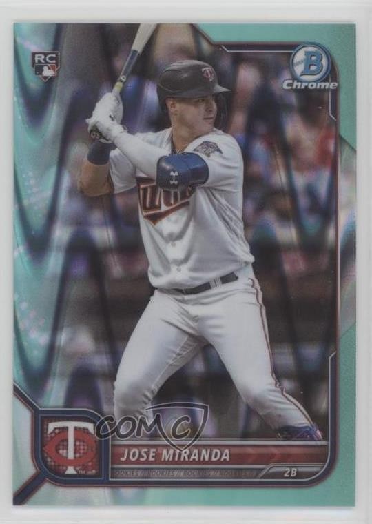 2022 Bowman Chrome Aqua RayWave Refractor 86/199 Jose Miranda #17 Rookie RC 0w33