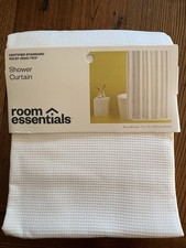 Room Essentials White Waffle Weave Shower Curtain 72" x 72" NWT