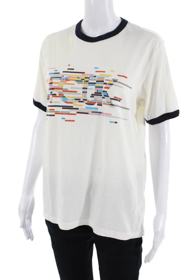 Camiseta de manga corta French Connection para hombre blanca gráfica cuello redondo talla S Foto 2 de 4