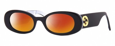 Gucci GG0517S Womens Polarized Sunglasses in Black Blue Opal Gold