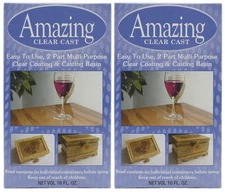 2 Pack Alumilite Amazing Clear Cast Resin 16oz (8oz Part A & B per Box)