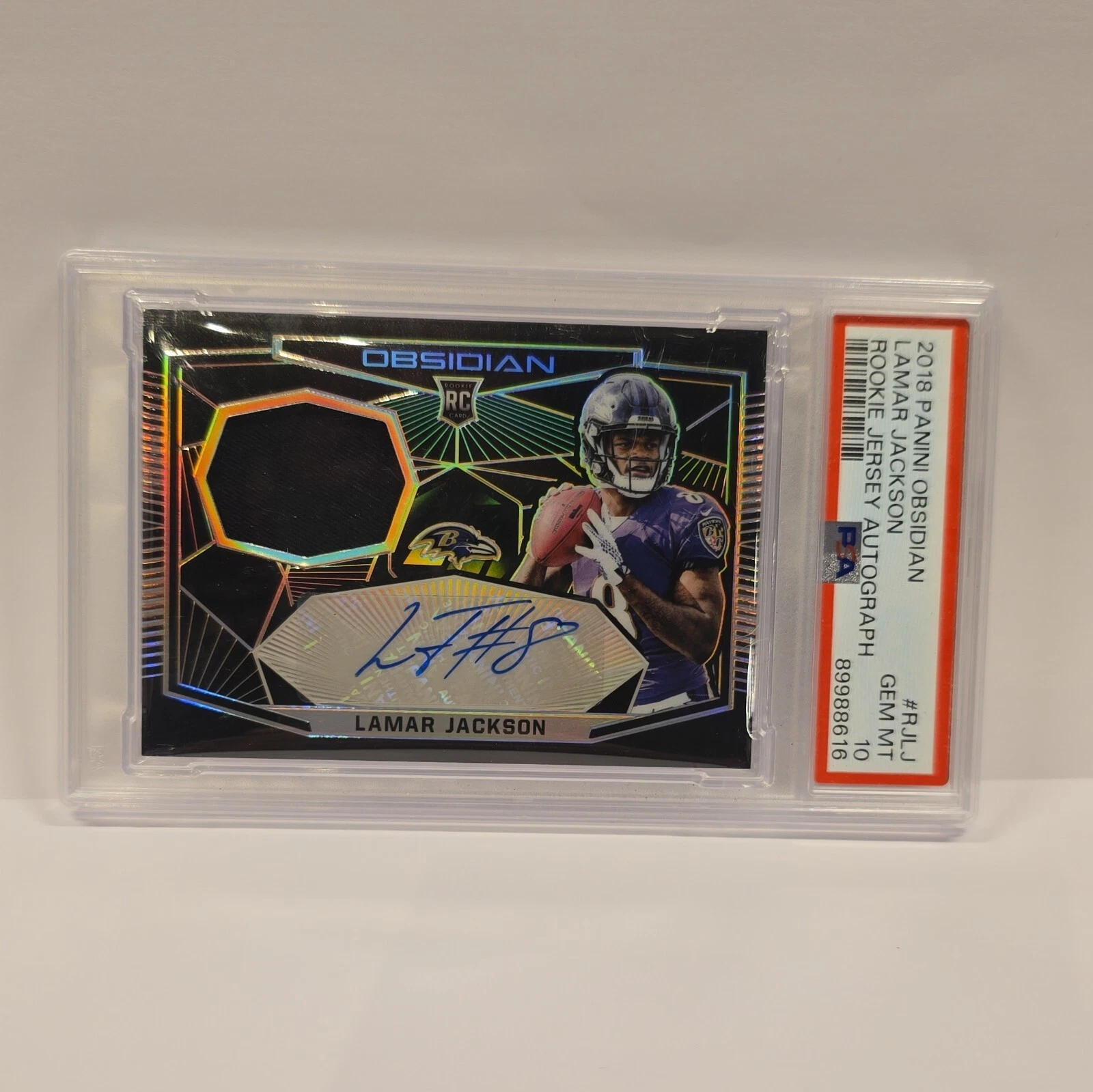 Lamar Jackson Panini Obsidian Rookie Jersey Autographs #RJLJ Base