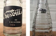 NESBITT'S OF CALIFORNIA - 1938 - 7OZ ACL BOTTLE - LOS ANGELES CALIF - VERY CLEAN