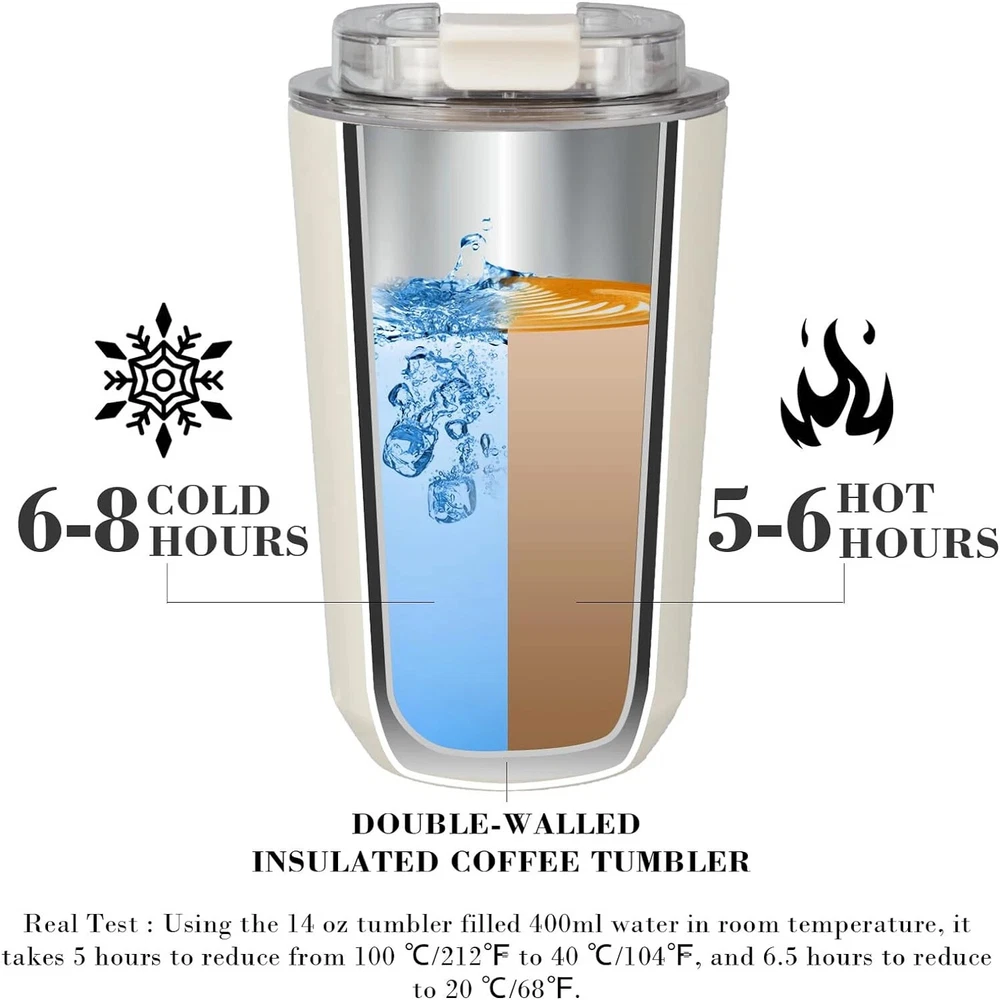 Tumbler Thermos Cup Milky White Coffee Mug Car Insulated Water Bottle Travel SS Tumbler Thermos Cup Milky White Coffee Mug Car Insulated Water Bottle Travel SS
