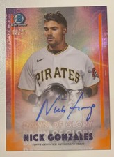 2021 Bowman Chrome Nick Gonzales #06/25 Orange Dawn of Glory Auto Refractor Nice