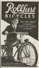 c1937 Print Ad Rollfast Bicycles Cute Boy Ride Bikes New York,NY